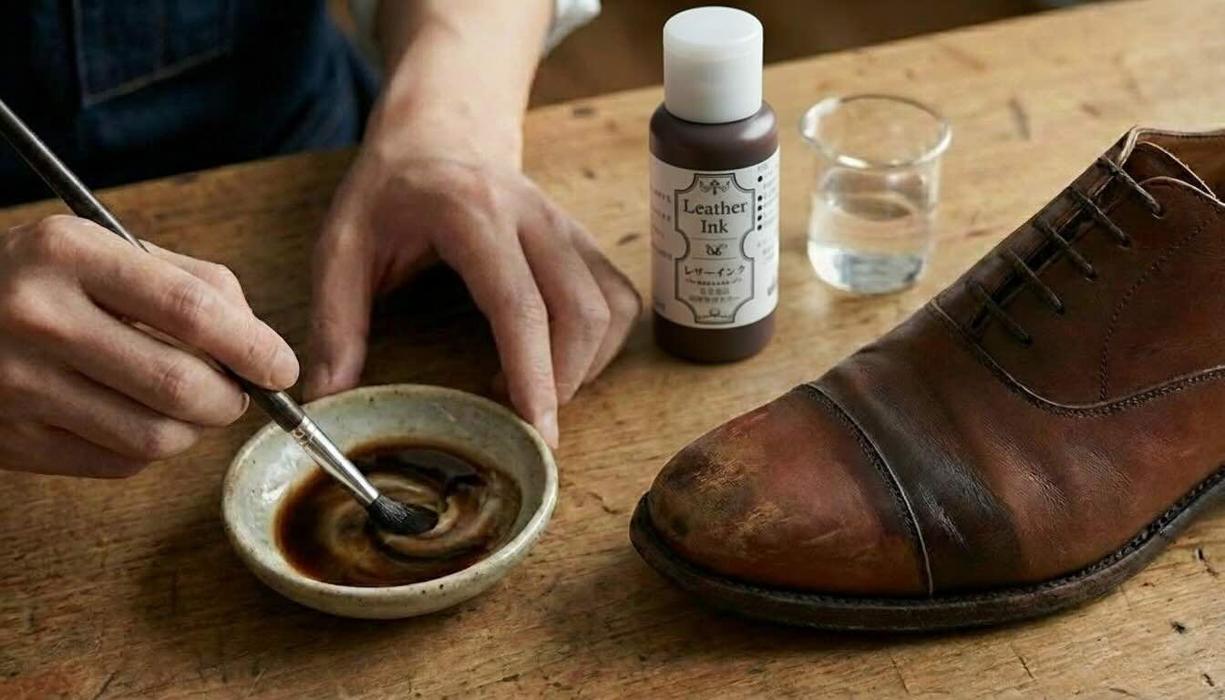 水で薄めて馴染ませる様子